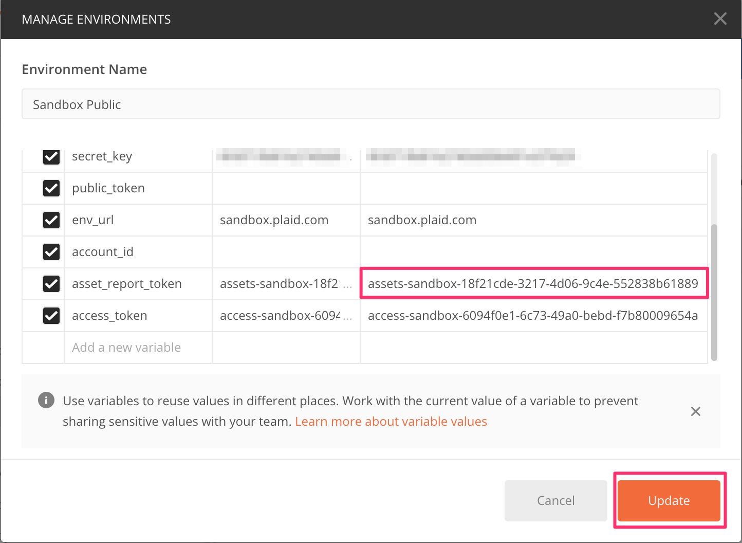 add-asset-report-token-to-env-variables