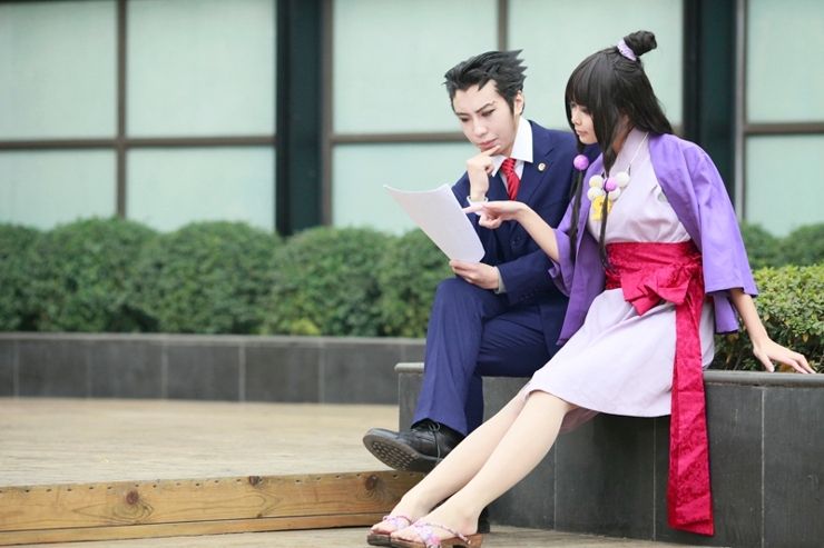 Phoenix Wright and Maya cosplay