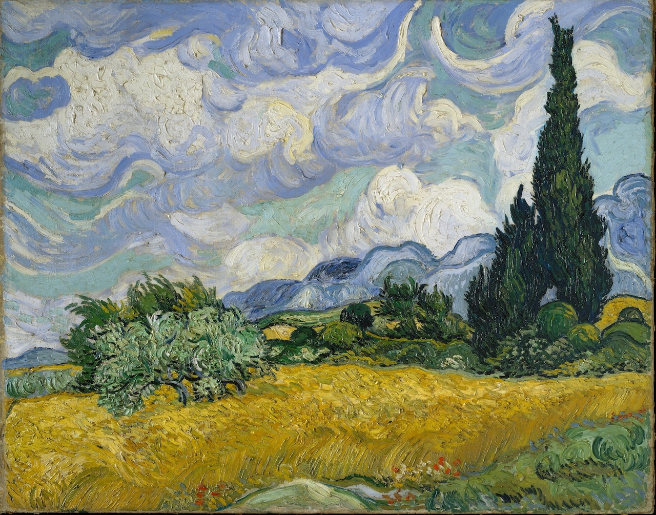Van Gogh: A Wheatfield with Cypresses, June 1889