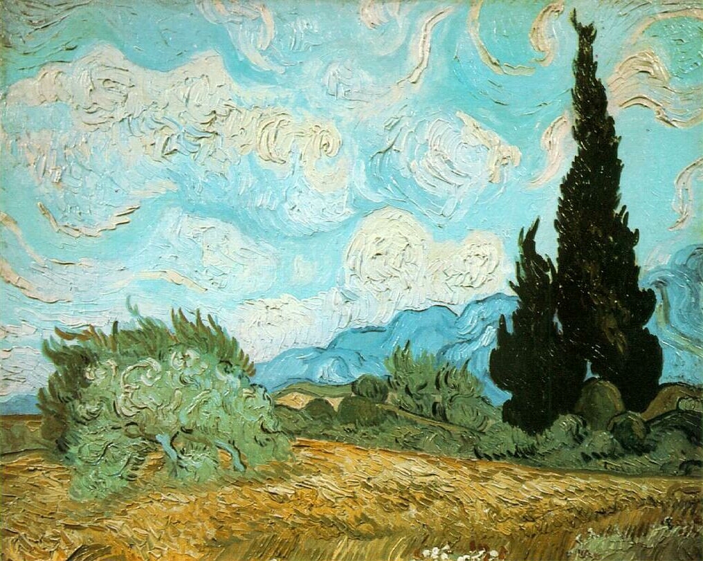 A Wheatfield with Cypresses, Vincent Van Gogh, Late September 1889