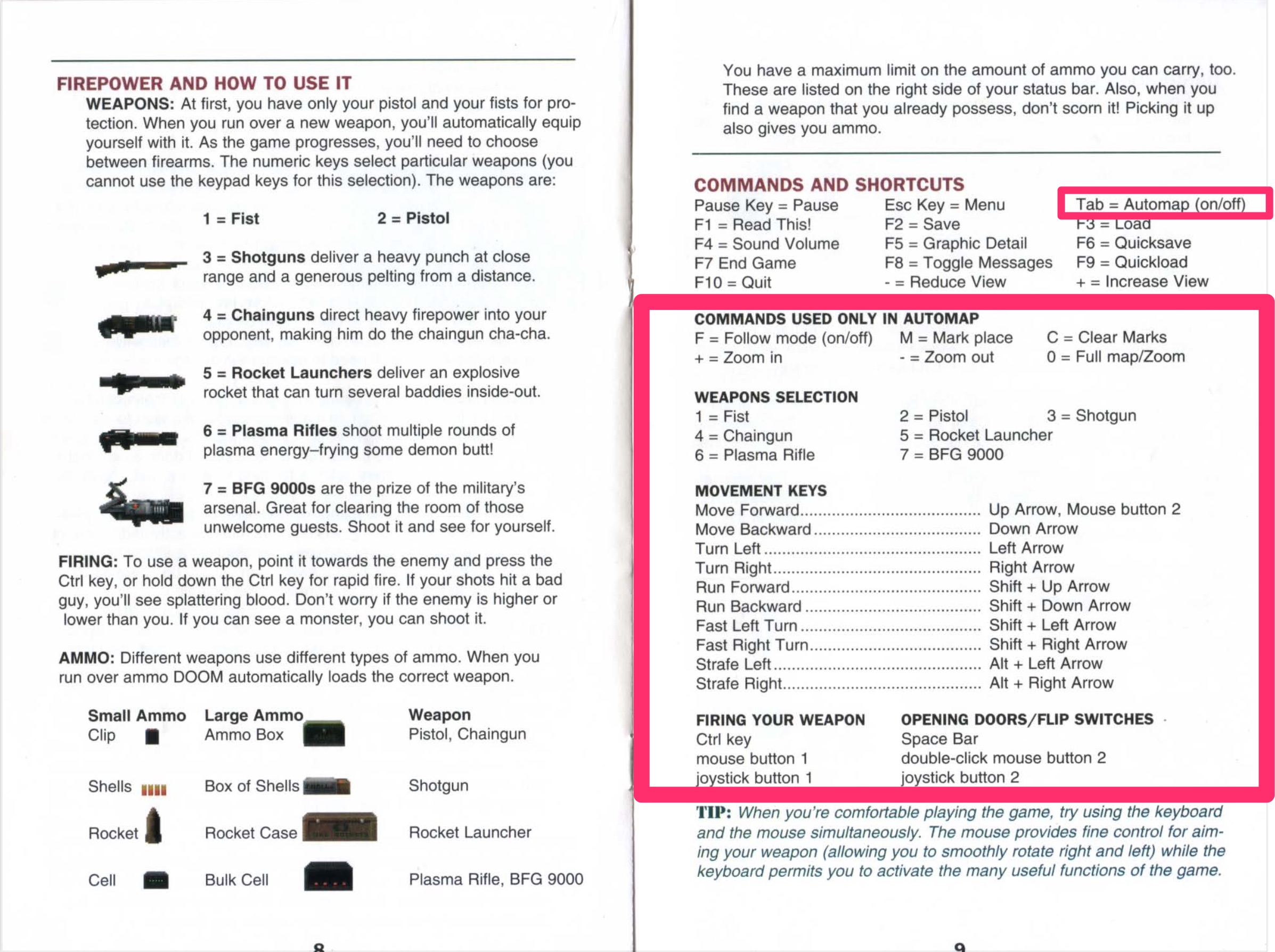 Doom Manual Controls