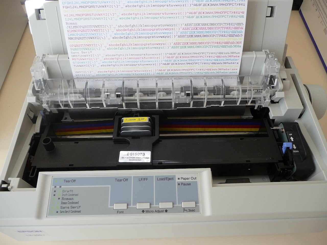 Epson LX-300+ dot matrix printer with optional colour kit