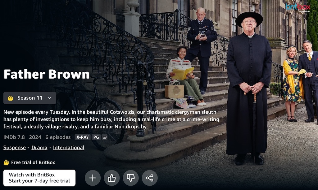 Father Brown English page on Amazon Prime